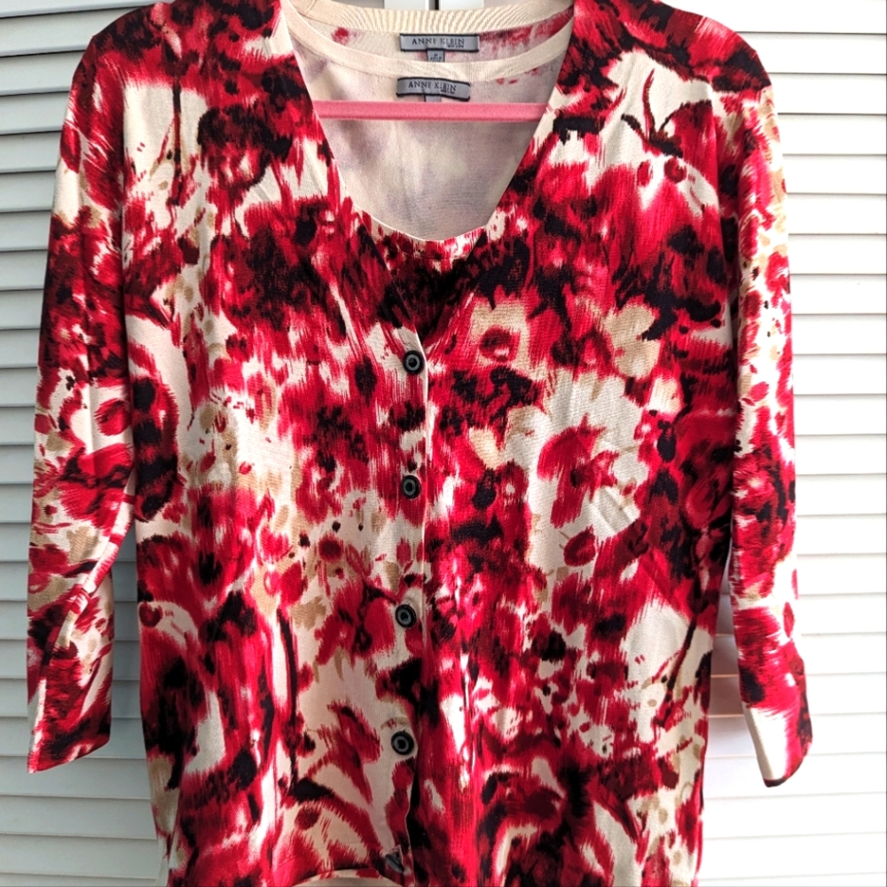 Ann Klein sweater set (tank/small, cardigan/medium)